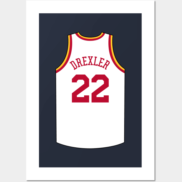 Clyde Drexler Houston Jersey Qiangy Wall Art by qiangdade